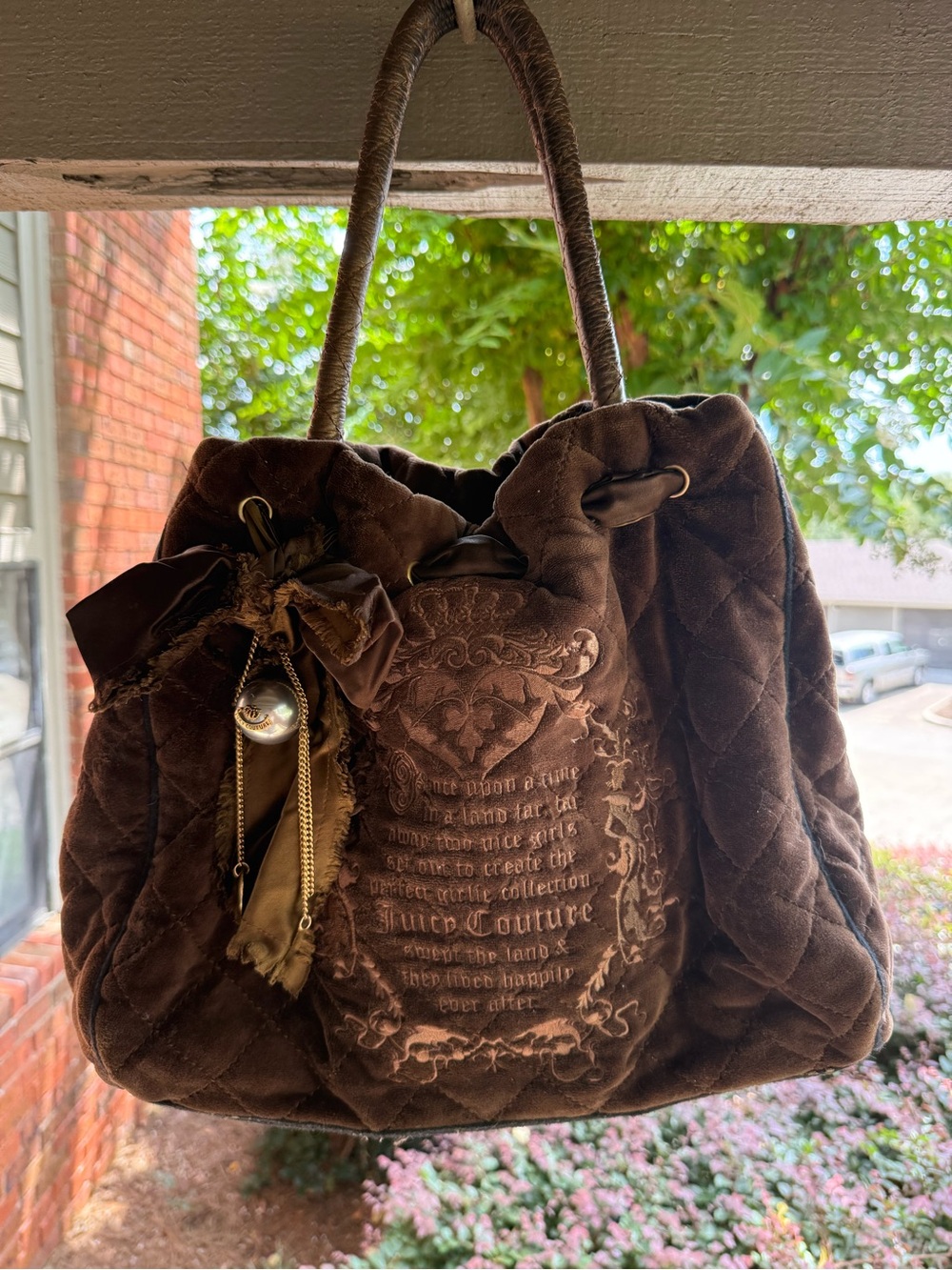 Rare Vintage Juicy Couture Once Upon a Time Daydreamer Brown Velour Bag